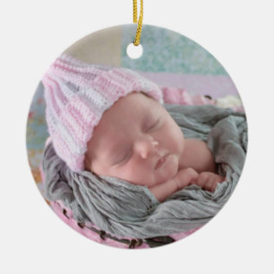 Baby's First Christmas Neugeborenes Foto Keepake Keramik Ornament