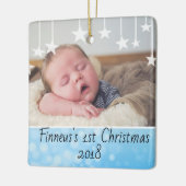 Baby's First Christmas Neugeborenes Foto Keepake Keramikornament (Links)
