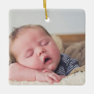 Baby's First Christmas Neugeborenes Foto Keepake Keramikornament