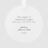 Baby's First Christmas Newborn Watercolor Script Ornament (Rückseite)