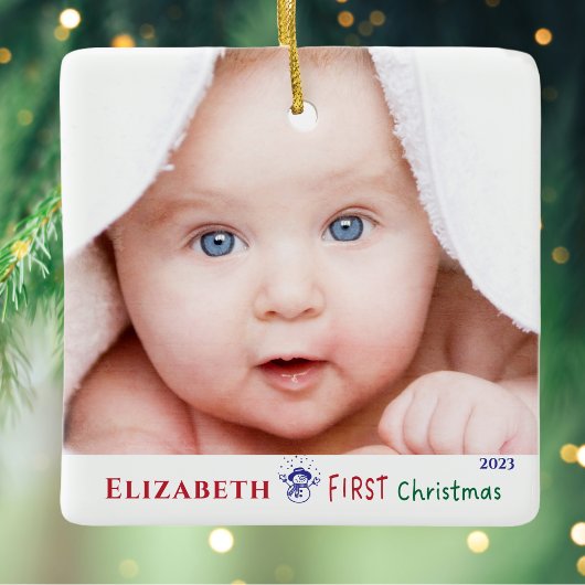Baby's First Christmas Niedlich Foto Keramikornament