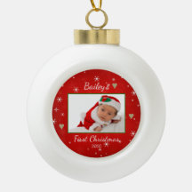 Baby's First Christmas Niedlich Foto Red Heart