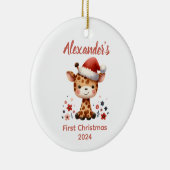 Baby's first Christmas niedlich Giraffe baby Anima Keramik Ornament (Rechts)