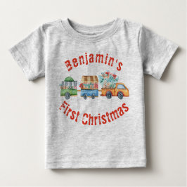 Baby's First Christmas Niedlich Xmas Truck Baby Baby T-shirt