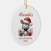 Baby's first Christmas niedlich Zebra baby Animal Keramik Ornament (Rechts)