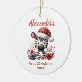 Baby's first Christmas niedlich Zebra baby Animal Keramik Ornament (Links)