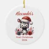 Baby's first Christmas niedlich Zebra baby Animal Keramik Ornament (Hinten)