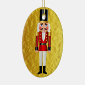 Baby's First Christmas Nutcracker Gold personalize Keramik Ornament (Rechts)