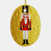 Baby's First Christmas Nutcracker Gold personalize Keramik Ornament (Vorne)