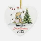 Baby's First Christmas Ornament | Bear & Bees Cust (Vorne)