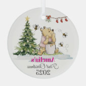 Baby's First Christmas Ornament | Bear & Bees Cust (Rückseite)
