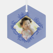 Baby's First Christmas Ornament - Blau Aus Glas (Rückseite)
