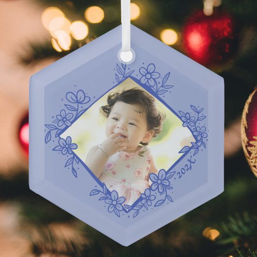 Baby's First Christmas Ornament - Blau Aus Glas
