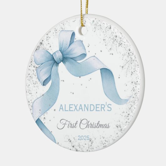 Baby's First Christmas Ornament Bow Boy (Links)