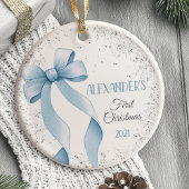 Baby's First Christmas Ornament Bow Boy