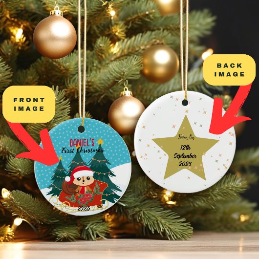 🎄 Baby's First Christmas Ornament |Chipmunk-Desig