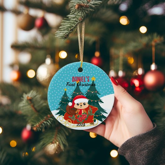🎄 Baby's First Christmas Ornament |Chipmunk-Desig