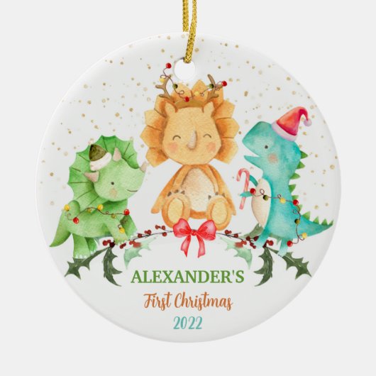 Baby's First Christmas Ornament Dinosaurier (Vorne)