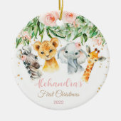 Baby's First Christmas Ornament Girl Safari Tier (Vorne)