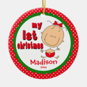 Baby's First Christmas Ornament Strichmännchen Gir (Vorne)