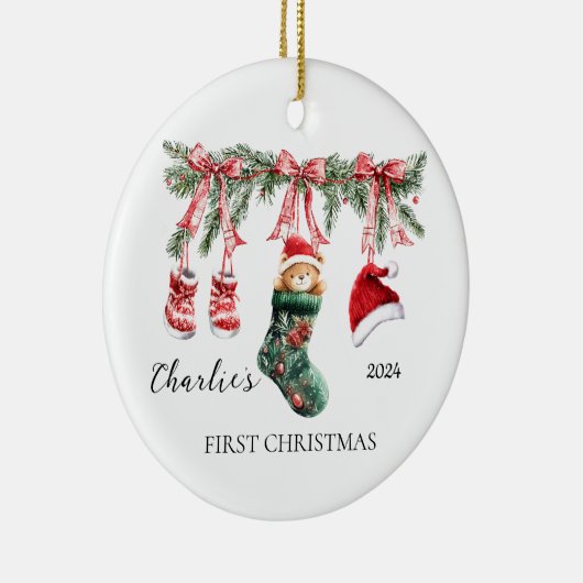 Baby's First Christmas Ornament - Teddy Bear (Rechts)