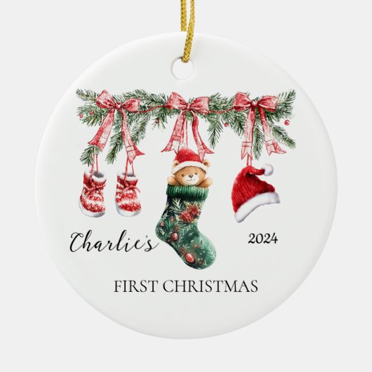 Baby's First Christmas Ornament - Teddy Bear (Vorne)