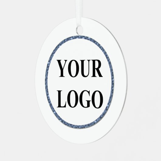 Baby's First Christmas Ornaments ADD LOGO Elegant Ornament Aus Metall (Vorderseite links)