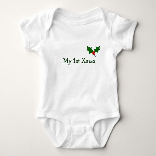 Baby's First Christmas Outfit mit Holly Baby Strampler (Vorderseite)