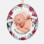 Babys First Christmas Penguin Foto Keramik Ornament (Links)