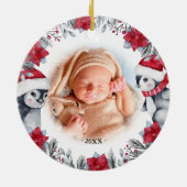 Babys First Christmas Penguin Foto Keramik Ornament (Hinten)