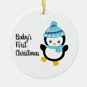Baby's First Christmas Penguin Keramik Ornament