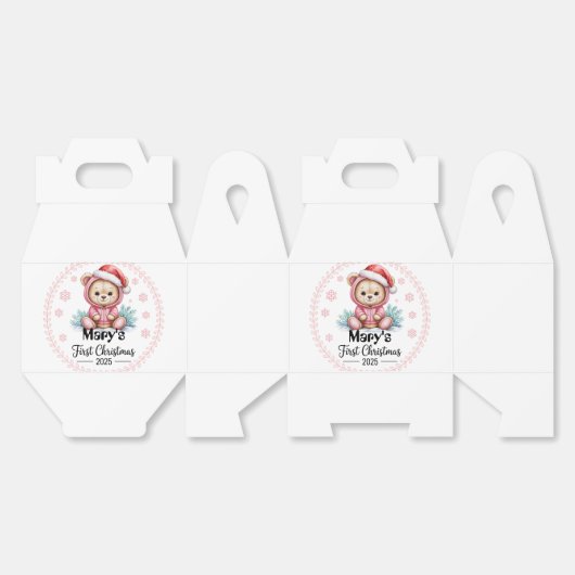 Baby's First Christmas Personalisiert Favor Boxes Geschenkschachtel (Ungeklappt)