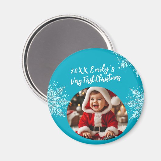Baby's First Christmas Personalisiert Foto Magnet (Vorderseite/Rückseite)