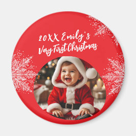 Baby's First Christmas Personalisiert Foto Magnet