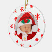 Baby's First Christmas Personalisiert Foto Ornamen Keramik Ornament (Links)