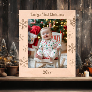 Baby's First Christmas Personalisiert Geätzte Rahmen