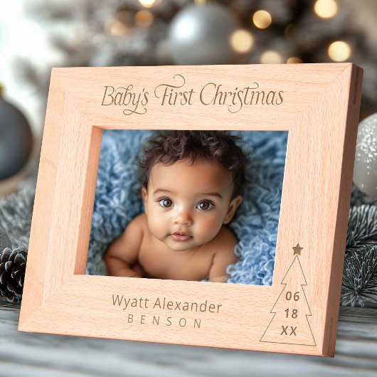 Baby's First Christmas Personalisiert Geätzte Rahmen