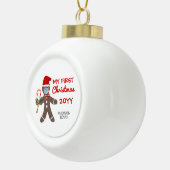Baby's First Christmas Personalisiert Keramik Kugel-Ornament (Rechts)
