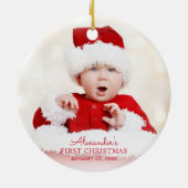 Baby's First Christmas Personalisiert Keramik Ornament (Hinten)