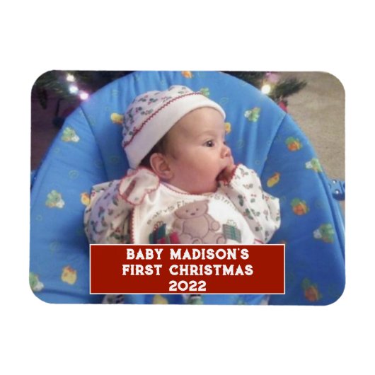 Baby's First Christmas Personalisiert Magnet (Horizontal)