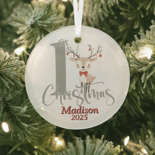 Baby's First Christmas Personalisiert Ornament Aus Glas