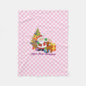Baby's First Christmas Personalize Name Pink Fleecedecke (Vorderseite)