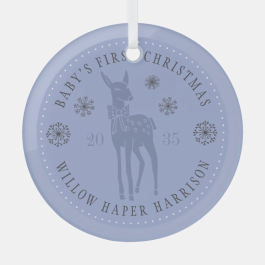 Baby's First Christmas Personalized Keepsake Ornament Aus Glas (Vorderseite)