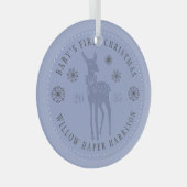 Baby's First Christmas Personalized Keepsake Ornament Aus Glas (Vorderseite Rechts)
