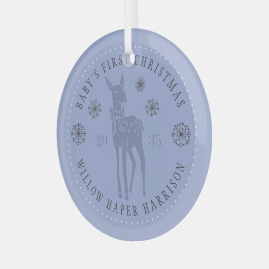 Baby's First Christmas Personalized Keepsake Ornament Aus Glas (Vorderseite links)