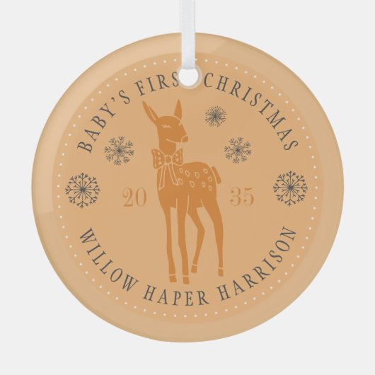 Baby's First Christmas Personalized Keepsake Ornament Aus Glas (Vorderseite)