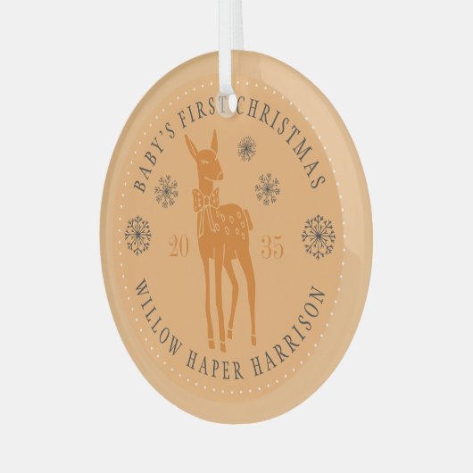 Baby's First Christmas Personalized Keepsake Ornament Aus Glas (Vorderseite links)