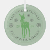Baby's First Christmas Personalized Keepsake Ornament Aus Glas (Vorderseite)