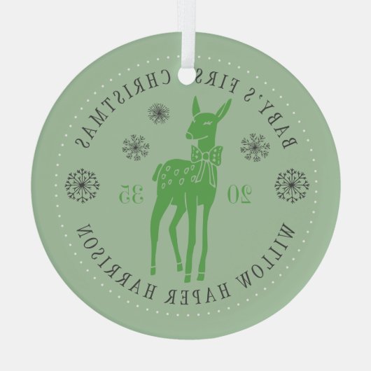 Baby's First Christmas Personalized Keepsake Ornament Aus Glas (Rückseite)