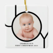 Baby's First Christmas Personilized Foto Keramikornament (Vorderseite)